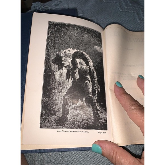 Les Miserables Victor Hugo Vol 1 & II Vintage 1862 Blue Hardcover